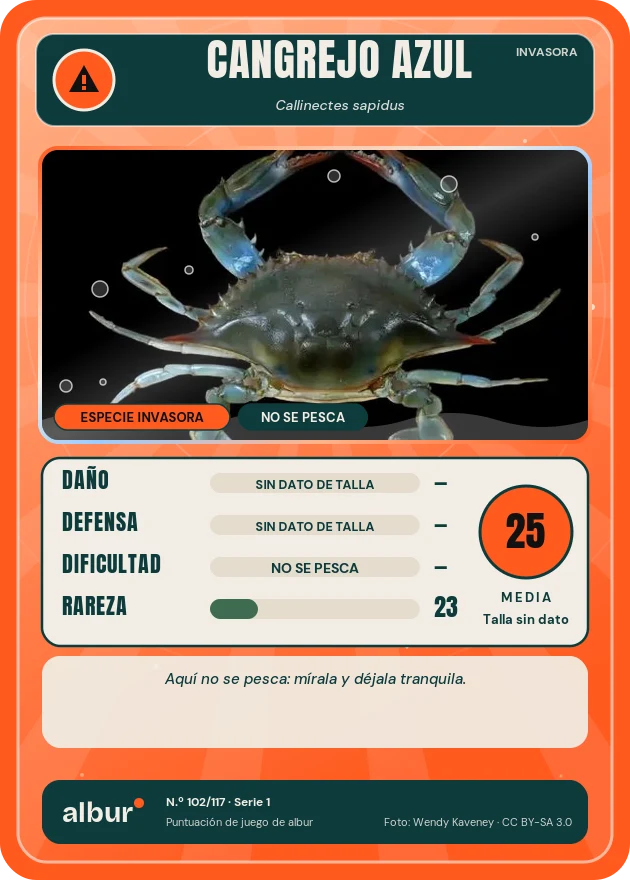Carta de albur: Cangrejo azul