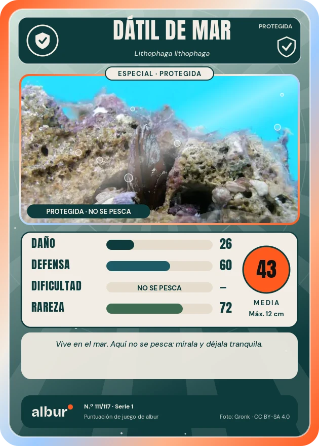 Carta de albur: Dátil de mar