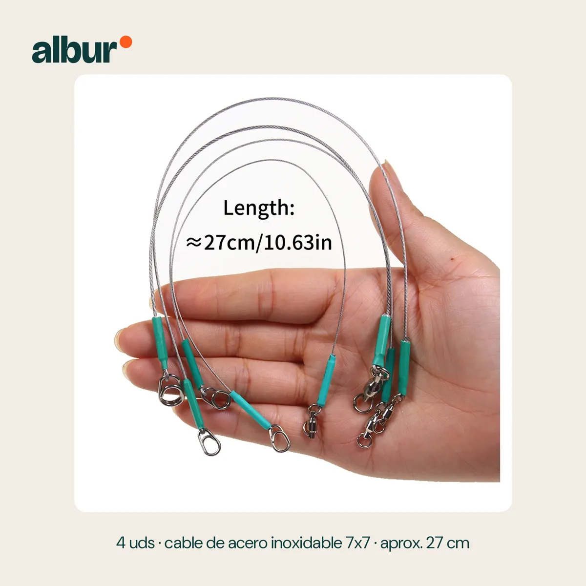 Bajos de acero para lucio con emerillón, pack de 4