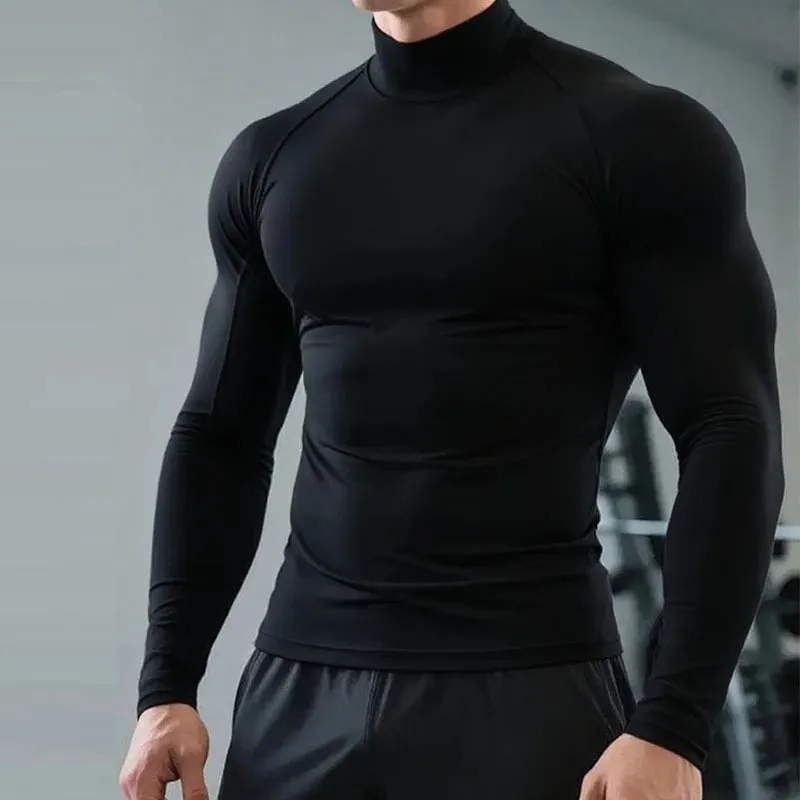 Camiseta térmica de cuello alto, manga larga – foto 1