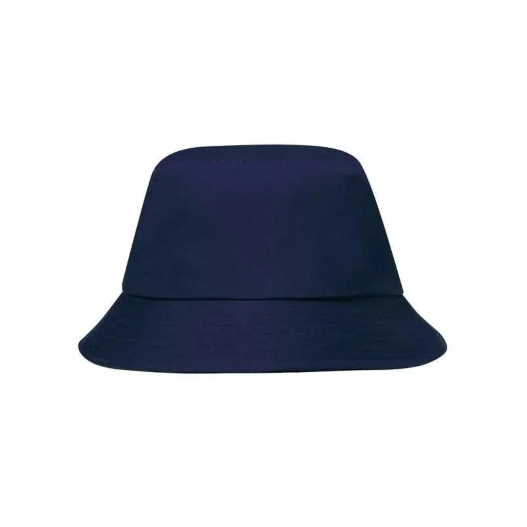 Gorro bucket de algodón liso en azul oscuro